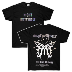 SIBLINGS Night Butterfly Kaos Distro T-shirt Unisex Black